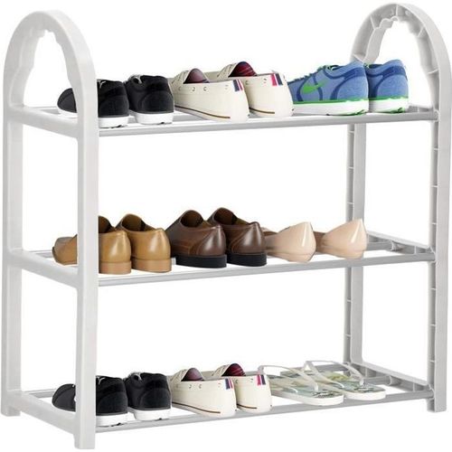 Porte-Chaussures - Springos - 3 Niveaux - Gris Clair - Charge Max 15 Kg - Dimensions 49x19x47,5 Cm