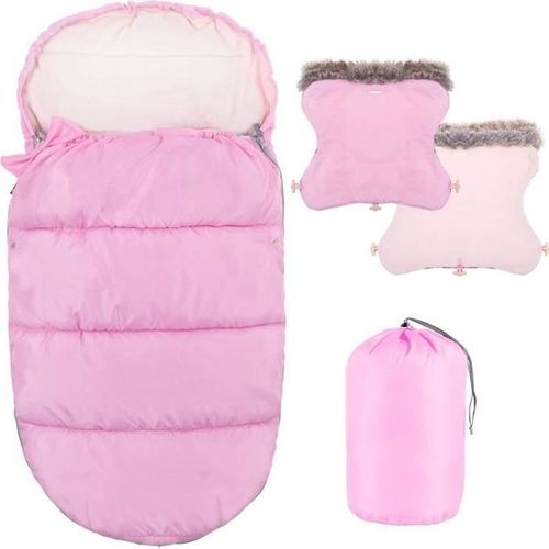 Springos Chancelire Universelle Pour Poussette, Housse De Sige De Bb, Sac De Couchage,Chaude, Couvre-Jambe Avec Moufle - Rose