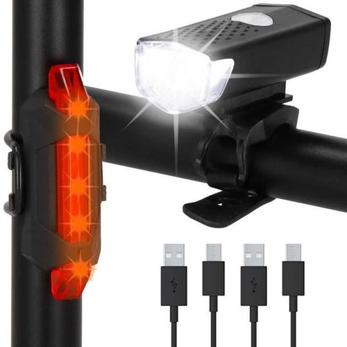 Springos® Lumiere Velo Avant Et Arriere Kit Eclairage Velo Rechargeable Par Usb Rakuten 7195