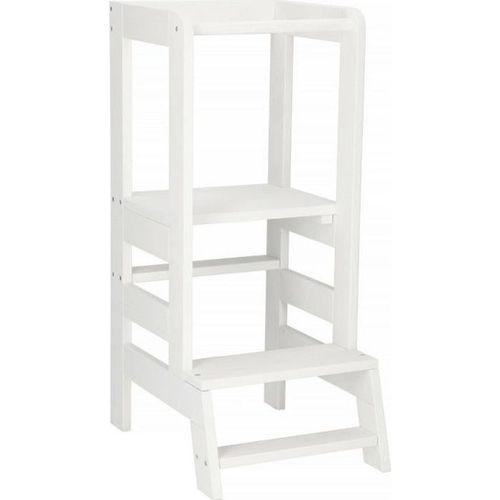 Springos Tour D'apprentissage Et Observation Pour Enfants, Kitchen Helper, Made In Eu - Blanc