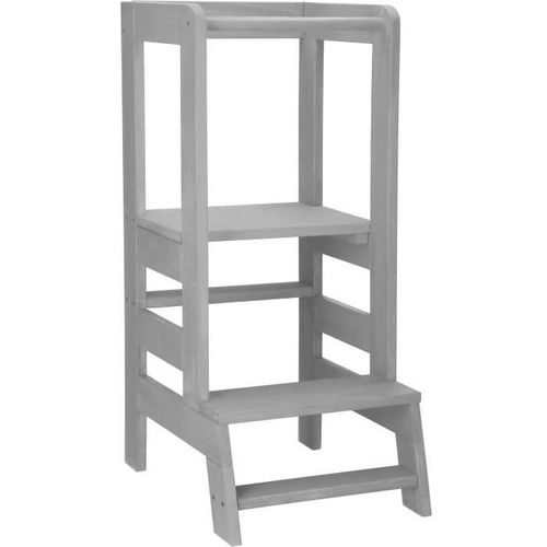 Springos Tour D'apprentissage Et Observation Pour Enfants, Kitchen Helper, Made In Eu - Gris