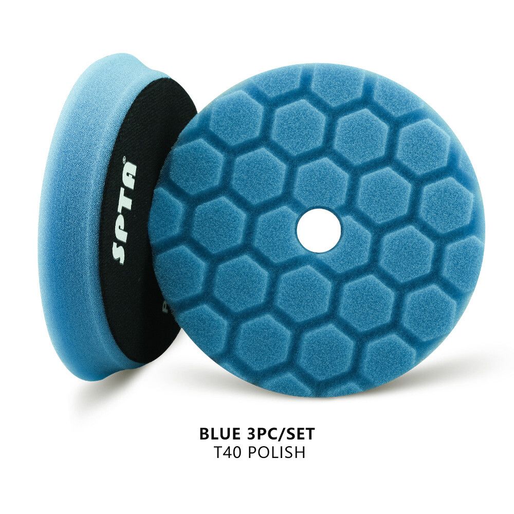 Spta 3 Pouces (80mm)/5 Pouces (125mm)/6 Pouces (150mm),Tampons De Polissage Pour ponge De Voiture,Hex-Logic,Pour Polisseuse Automatique Da/Ro/Ga - Type 3 Blue Polish-3 Inch(80mm)