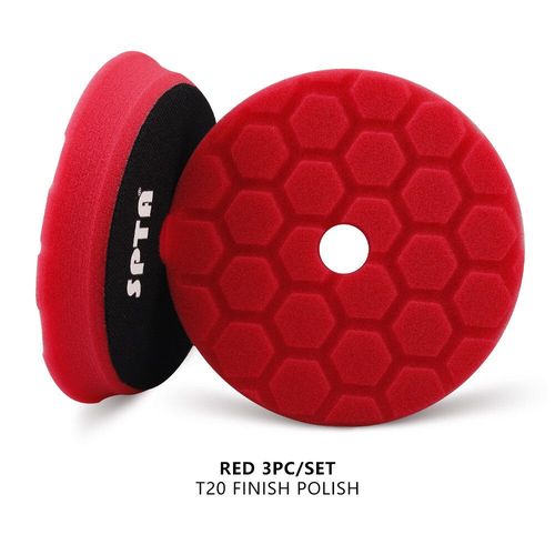 Spta 3 Pouces (80mm)/5 Pouces (125mm)/6 Pouces (150mm),Tampons De Polissage Pour ponge De Voiture,Hex-Logic,Pour Polisseuse Automatique Da/Ro/Ga - Type 3 Red Finish Polish-6 Inch(150mm)