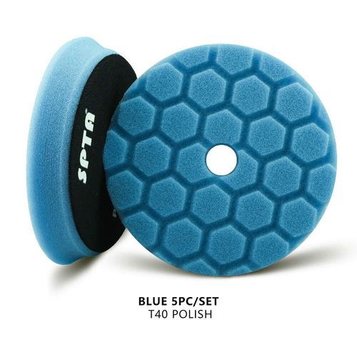 Spta 3 Pouces (80mm)/5 Pouces (125mm)/6 Pouces (150mm),Tampons De Polissage Pour ponge De Voiture,Hex-Logic,Pour Polisseuse Automatique Da/Ro/Ga - Type 5 Blue Polish-5 Inch(125mm)
