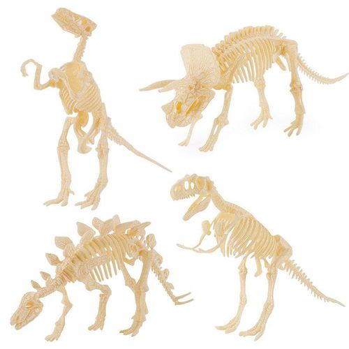 Squelette De Dinosaure 3d  Assembler, Jouet Puzzle De Mini Triceratops/Stegosaure/Vlociraptor, Kits De Creuser, Srie De Mini Triceratops/Veciraptor, Bricolage