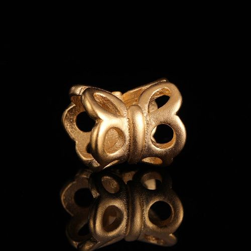 St.Kunkka 24k Or Jaune Rempli De Perles Papillon Creuses De 1cm Adaptes Au Bracelet Fait  La Main, Accessoires De Bijoux Pour Femmes