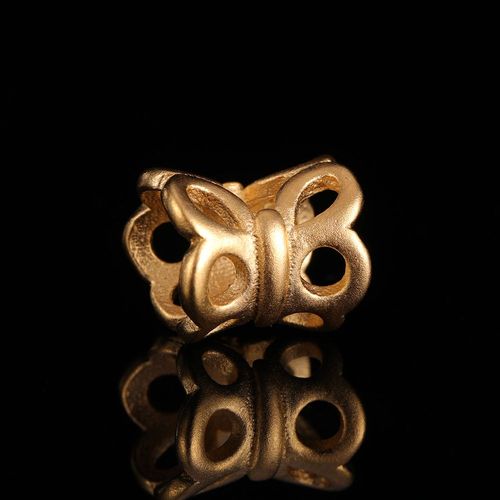 St.Kunkka 24k Or Jaune Rempli De Perles Papillon Creuses De 1cm Adaptes Au Bracelet Fait  La Main, Accessoires De Bijoux Pour Femmes