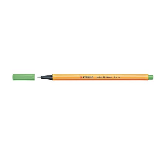 Stabilo Lot De 3 Stylo-Feutres Point 88 Pointe Fine 0,4 Mm Vert Fluo