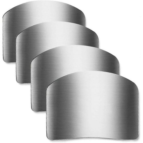 Stainless Steel Finger Guard - Kitchen Finger Protector, Set Of 4 Knife Guards For Safe Dicing And Slicing