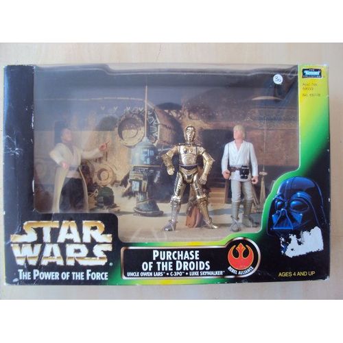 Star Wars Potf Power Of The Force - Purchase Of The Droids : Uncle Owen Lars/ Luke Skywalker / C-3po