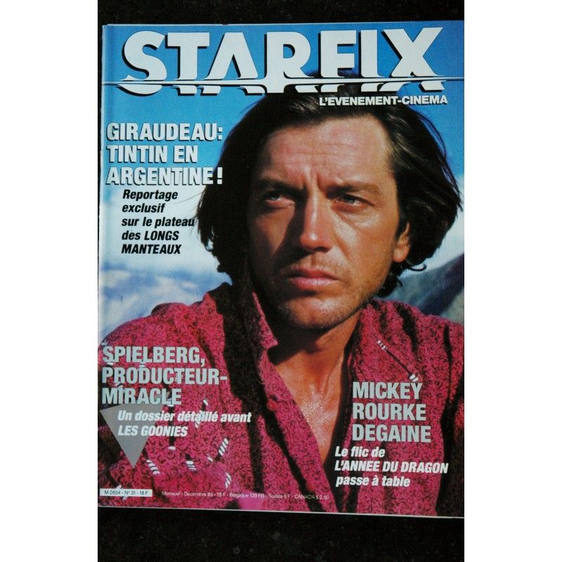 STARFIX 031 1985 COVER BERNARD GIRAUDEAU SPIELBERG MICKEY ROURKE + POSTER  GOONIES