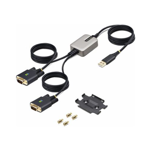 StarTech.com Adaptateur USB vers Srie de 2 Ports de 4 m, FTDI/DB9 RS232 - Cble USB / srie