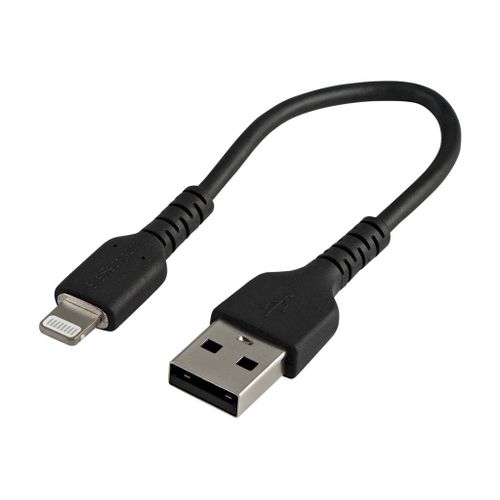 StarTech.com 15cm(6 in) Durable Black USB-A to Lightning Cable, Heavy Duty Rugged Aramid Fiber USB Type A to Lightning Charger/Sync Power Cord, Apple MFi Certified iPad/iPhone 12 Pro Max - iPhone...