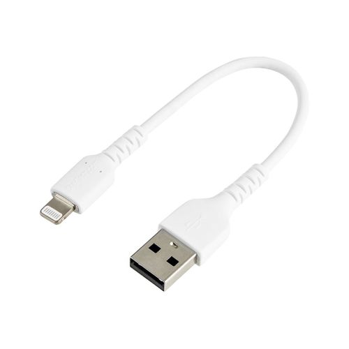 StarTech.com Cble USB-A vers Lightning Blanc Robuste 15cm - Cble de Charge/Synchronisation de Type A vers Lightning en Fibre Aramide
