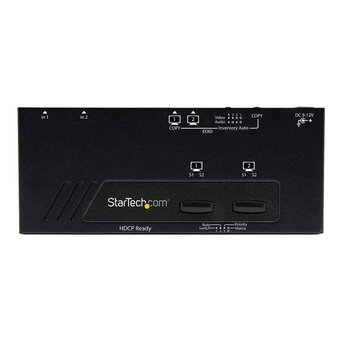 StarTech.com Switch Matrice HDMI 2x2 avec Commutation Automatique et Prioritaire - Botier de Partage / Matrice HDMI 2x2