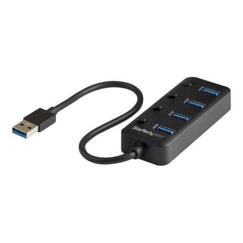 StarTech.com Hub USB 3.0  4 ports avec interrupteurs marche/arrt pour chaque port USB - Multiprise USB 3.0 vers 4x USB-A (HB30A4AIB)