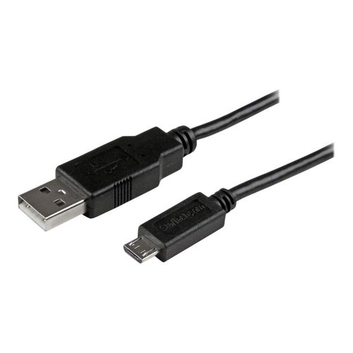 StarTech.com Cble de charge / synchronisation mobile USB A vers Micro B slim 15 cm - Cordon USB 2.0 pour smartphone / tablette M/M Noir