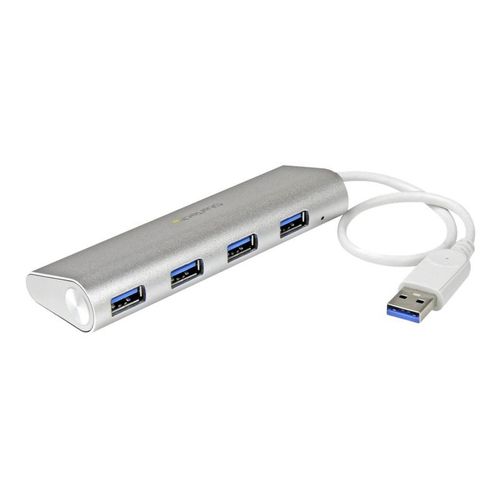 StarTech.com Hub USB 3.0 compact  4 ports avec cble intgr - Concentrateur USB 3.0 avec botier en aluminium