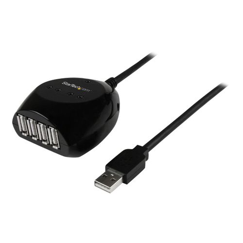 StarTech.com Cble d'extension / Rallonge USB 2.0 actif de 15m avec hub USB  4 ports - Cordon USB A (Mle) vers 4x USB A (Femelle)