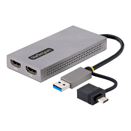StarTech.com Adaptateur USB vers Double HDMI, USB A/C, 1x4K30Hz/1x1080p - Adaptateur vido