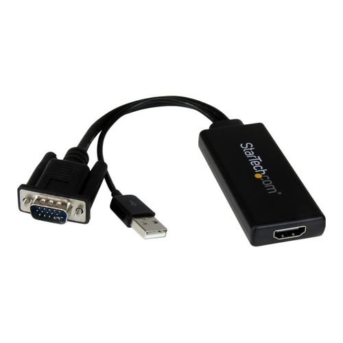 StarTech.com Adaptateur VGA vers HDMI avec audio USB et alimentation USB - Convertisseur portable VGA vers HDMI