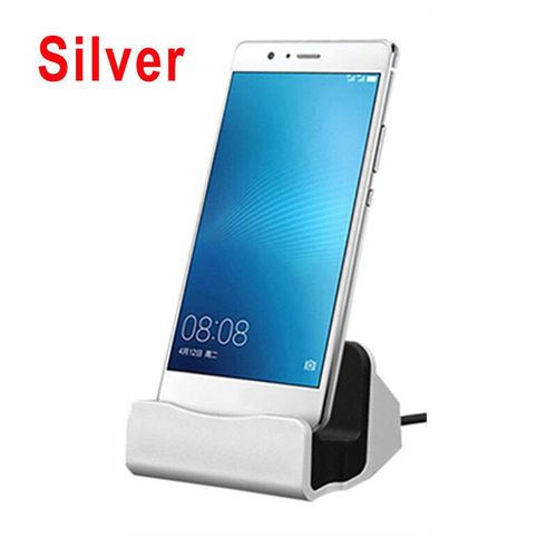 Station D'accueil Pour Xiaomi Poco F3 Redmi Note 10 9 Pro,Chargeur Usb Pour Tlphone Iphone Samsung Ios/Type-C/Support Micro Usb - Type For Type-C Usb-Silver