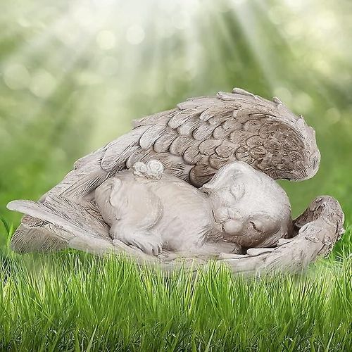 Statue Commmorative Pour Animal De Compagnie, Pierre Commmorative Pour Animal De Compagnie, Pierre De Dvotion Pour Chien Et Chat, Statue En Rsine Rsistante Aux Intempries, Tombe En Forme D'ange (Chien) 11 X 8 X 4 Cm