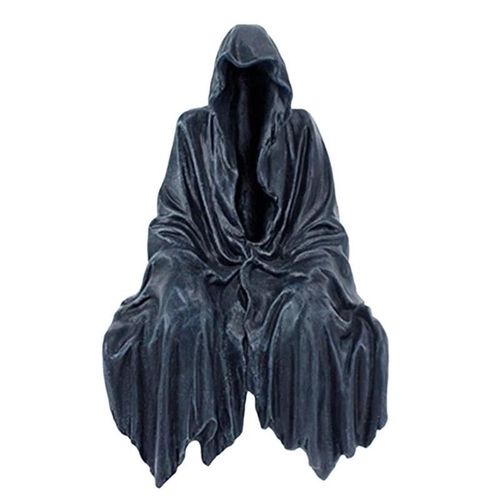 Statue En Rsine Noire De Bureau, Sculpture Gothique, Pour La Rcolte De L'halloween, La Faucheuse Assise, 2021, Livraison Directe