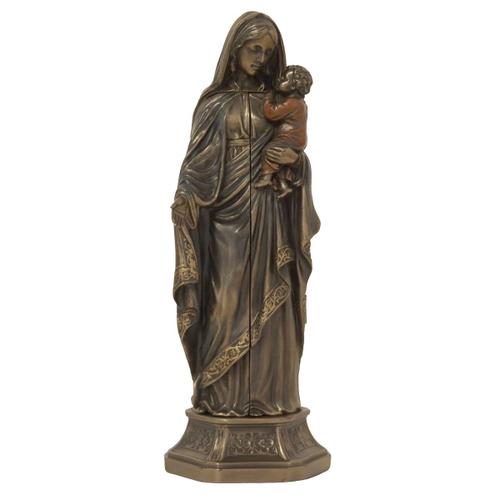 Statuette Vierge  L'enfant De Couleur Bronze
