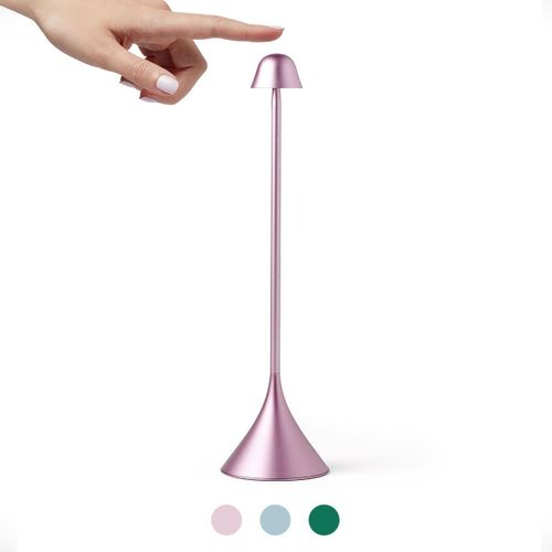 Steli Lampe De Table Design Tactile Et Synchronisable,9 Couleurs Led & Luminosit Ajustable Idal Pour Chevet Ou Bureau,Rechargeable Sans Fil,Luminaires Intrieur Et Extrieur-Rose Ple