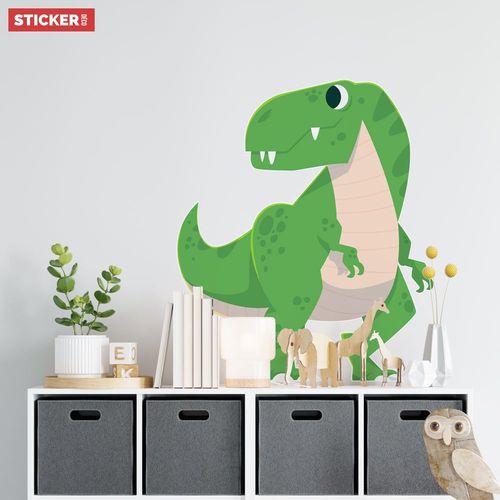 Sticker Dinosaure Cartoon Xxl (Largeur 128cm, Hauteur 150cm)