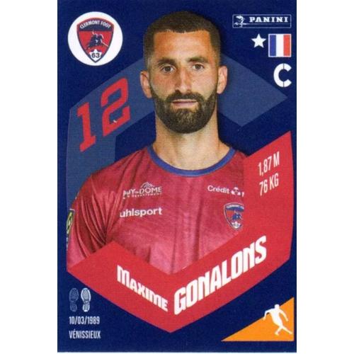 Sticker Panini Foot 2024 Ligue 1 Numero 58 Maxime Gonalons Clermont Foot