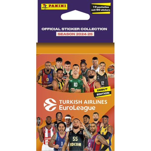 Stickers 2024/25 Turkish Airlines Euroleague Panini Official Sticker Collection Blister 10 Pochettes