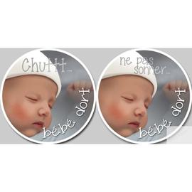 Sticker Autocollant Ne Pas Sonner Bebe Dort 2 Fois 4 5cm Rakuten