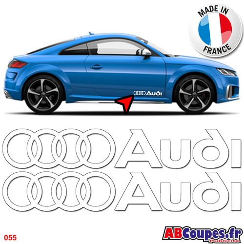 Stickers Bas De Caisse Audi - Autocollants A1 A2 A3 A4 A5 A6 A7 Q3 Q5 Q7 Tt -055-Blanc
