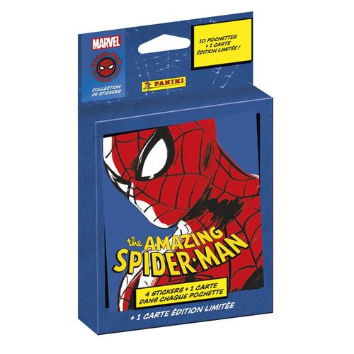 Stickers Spiderman 60e Anniversaire, Blister 10 Pochettes + 1 Carte El
