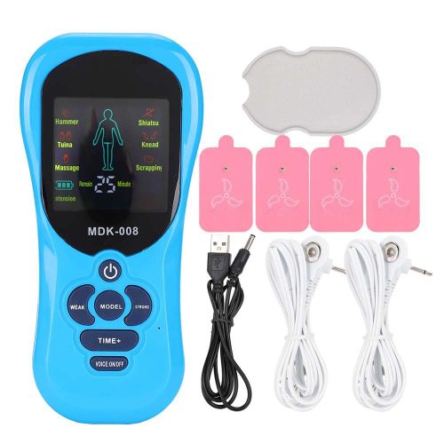 Stimulateur Musculaire Multifonction A Double Sortie, Appareil De Massage Usb Pour Acupuncture Et Physiotherapie (Bleu)