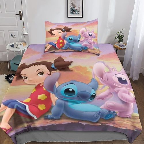 Stitch C Parure De Lit Avec Housse De Couette Et Taie D'oreiller, En Microfibre Douce, Pour Gar?Ons Et Filles