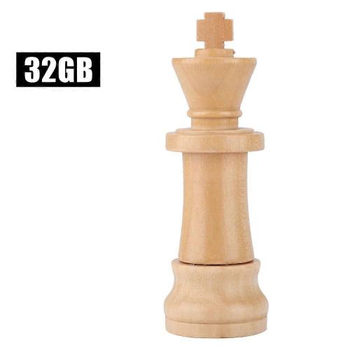Stockage de donnes en forme d'checs en bois USB 2.0 Cl USB U Disque de mmoire compatible USB1.1 (32 Go)