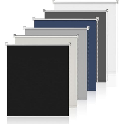 Store Enrouleur Occultant Sans Perage Klemmfix - Fonction Thermique Rflchissante - Pour Fentre, Brise-Vue - Opaque - Supports De Serrage Rglables - Noir - 45 X 170 Cm (L X H)[Occ710334]