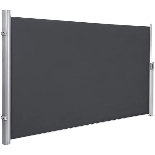 Store Latral 160 X 300 Store Latral Extractible Brise-Vue Pare-Soleil Tissus En Polyester 280 G/ Gris Fonc Helloshop26 12_0000978