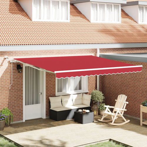 Store Rtractable Automatique Vidaxl Avec Led Rouge 400x350 Cm, Tissu De Remplacement Pour Store Vidaxl 4x3.5 M Rouge