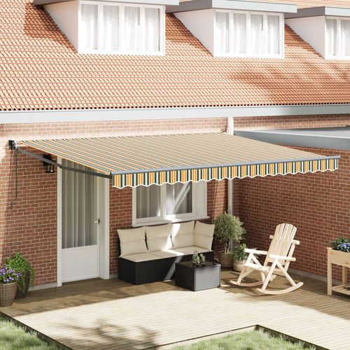 Store Rtractable Automatique Vidaxl Vert Et Jaune 450x300 Cm, Tissu De Remplacement Pour Store Vidaxl 4.5x3 M Vert Et Jaune