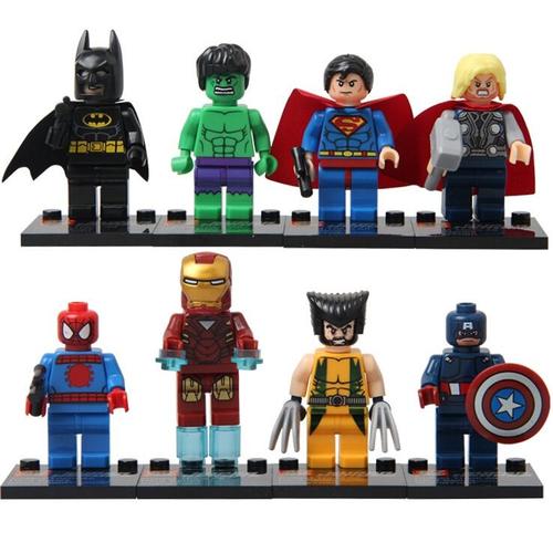 Lot De 8 Avengers Super-Hros Mini Figurines - Armes Incluses