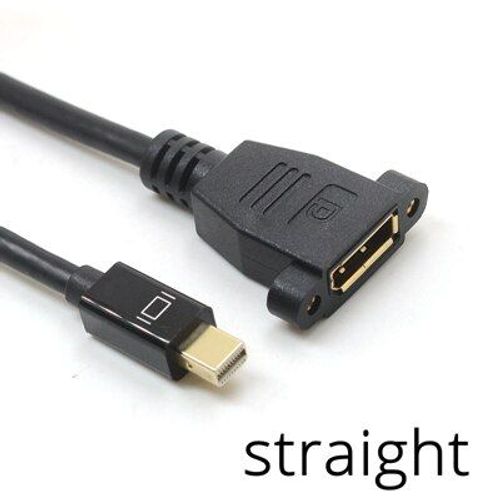 straigh 30cm Thunderbolt  cble Mini DisplayPort vers DisplayPort 4K 60Hz, cble coud 90 Mini DP vers DP 30cm pour ordinateurs portables et projecteurs Macbook