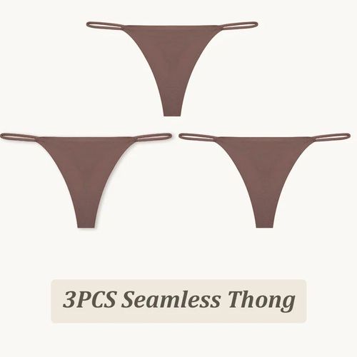 String Taille Basse Sans Couture Pour Femme,Culotte Haute Flexibilit,Sangle Fine,Sous-Vtement Sexy,Slip Femme,Dos En T,Confortable,3 Pices - Type [Set21]-3pcs-L