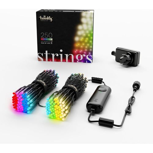 Strings 250 Led Rgb+Blanc, Guirlande Lumineuse Exterieur Et Intrieur, Lumires Led Multicolores, Compatible Avec Alexa, Google Home, Guirlande Nol, Ip44, Contrle App, Fil Noir, 20m