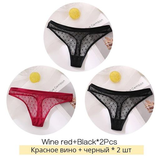 Strings En Dentelle Sexy Pour Femmes,Sous-Vtements  Pois,Dos En T,String Transparent,Culotte,Caleon,Lingerie Fminine,Mode,Ensemble De 3 Pices - Type Thongs Style Set 5-L
