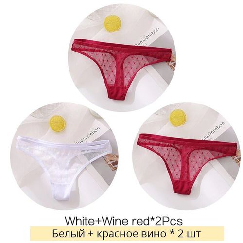 Strings En Dentelle Sexy Pour Femmes,Sous-Vtements  Pois,Dos En T,String Transparent,Culotte,Caleon,Lingerie Fminine,Mode,Ensemble De 3 Pices - Type Thongs Style Set 8-M