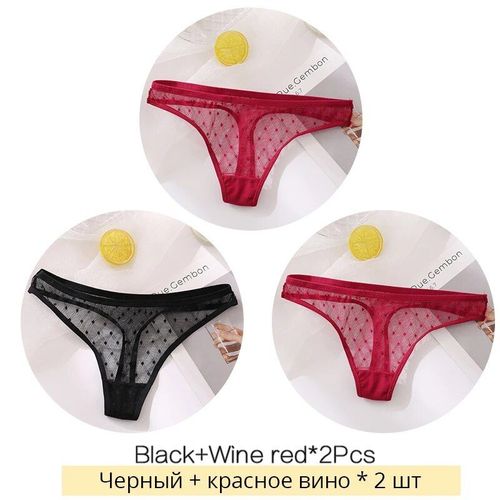 Strings En Dentelle Sexy Pour Femmes,Sous-Vtements  Pois,Dos En T,String Transparent,Culotte,Caleon,Lingerie Fminine,Mode,Ensemble De 3 Pices - Type Thongs Style Set 9-M